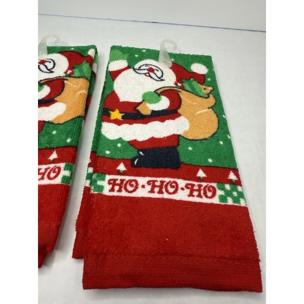 VTG Santa Claus Kitchen Tea‎ Towel Franco Cotton 10